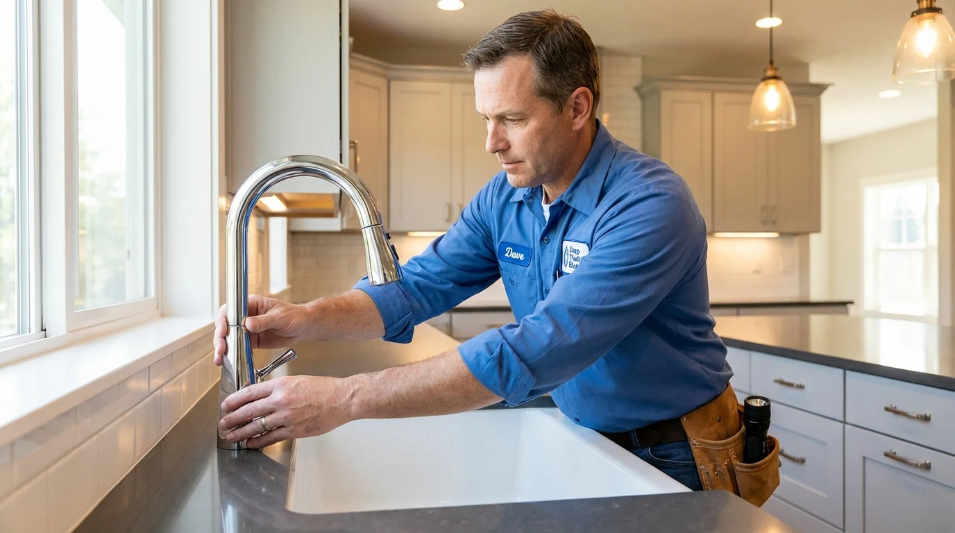 Kitchen faucet installation by Johns Plumbing LLC in Los Molinos