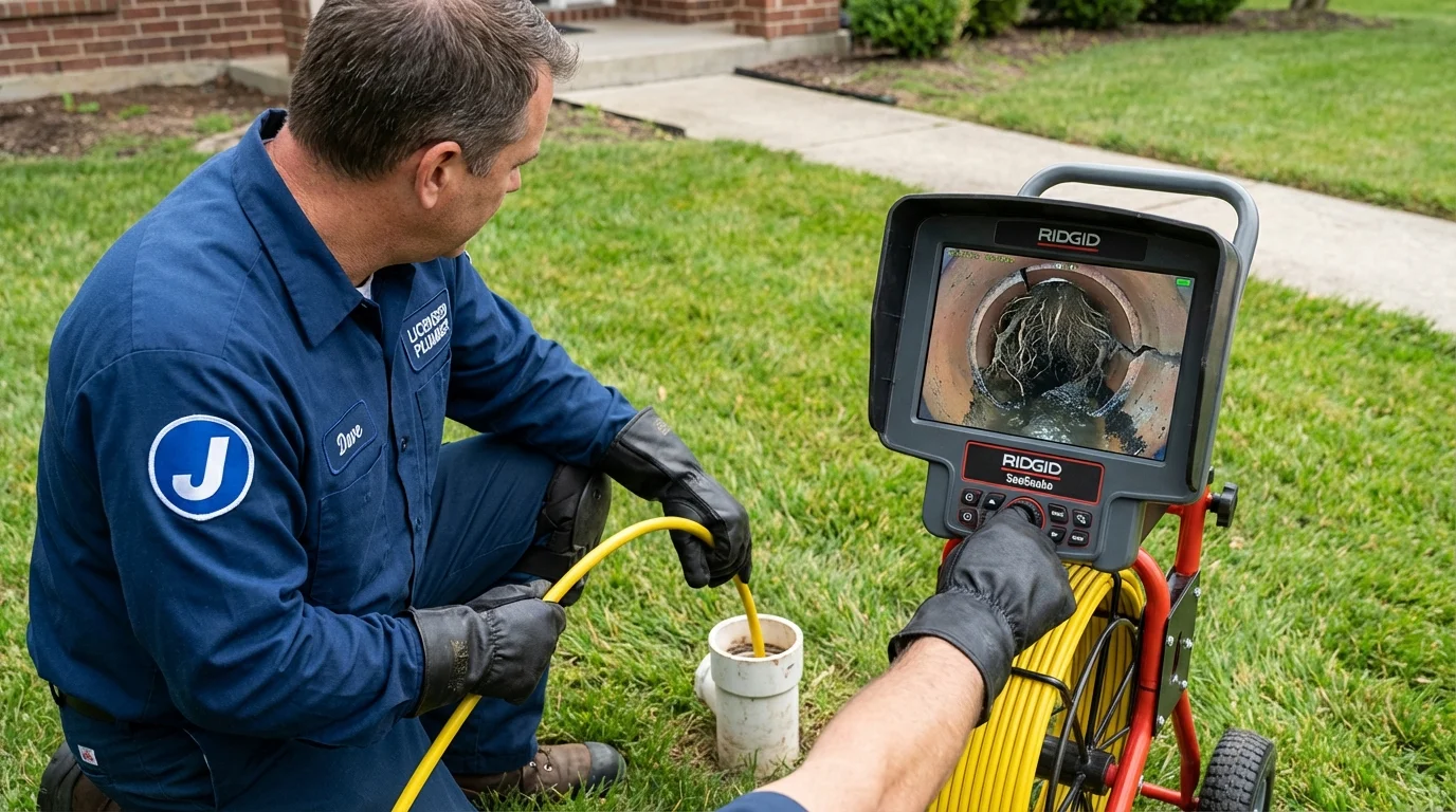 Sewer camera inspection being performed by Johns Plumbing LLC in Los Molinos
