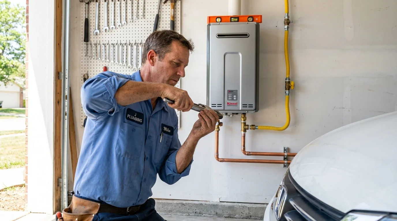 Tankless water heater installation by a Johns Plumbing LLC plumber in Los Molinos